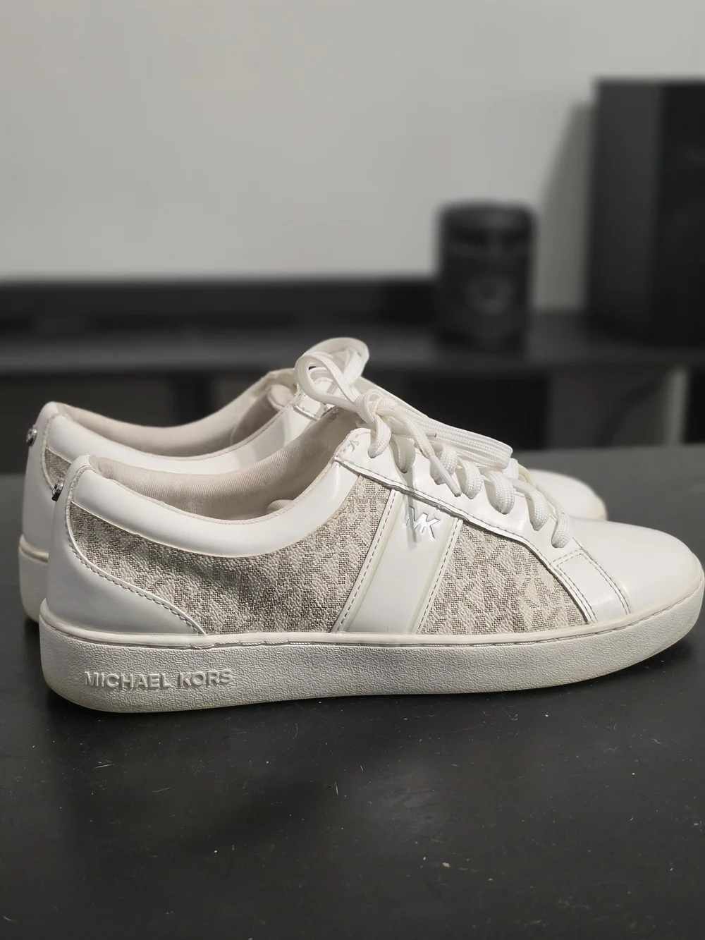 Michael Kors White Signature Logo Low-Top Sneakers